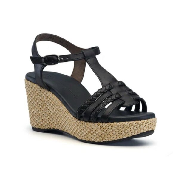 NEW Paul Green Ava Wedge Sandals Black Size 7.5 US $399 - Picture 1 of 11